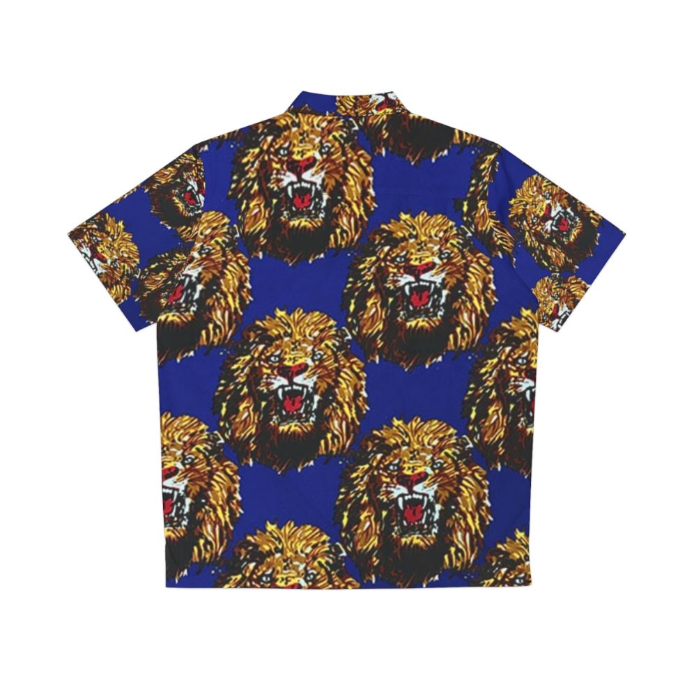 Blue Isi Agu Lion Head Hawaiian Shirt - Back