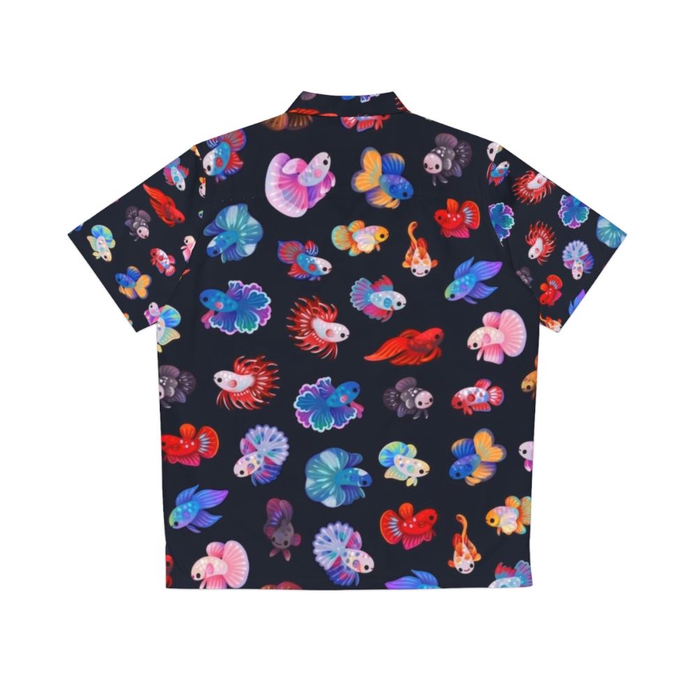 Betta fish Hawaiian shirt with tropical underwater design - Back