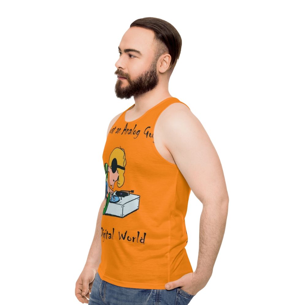 Unisex "An Analog Guy In A Digital World" Tank Top - men side