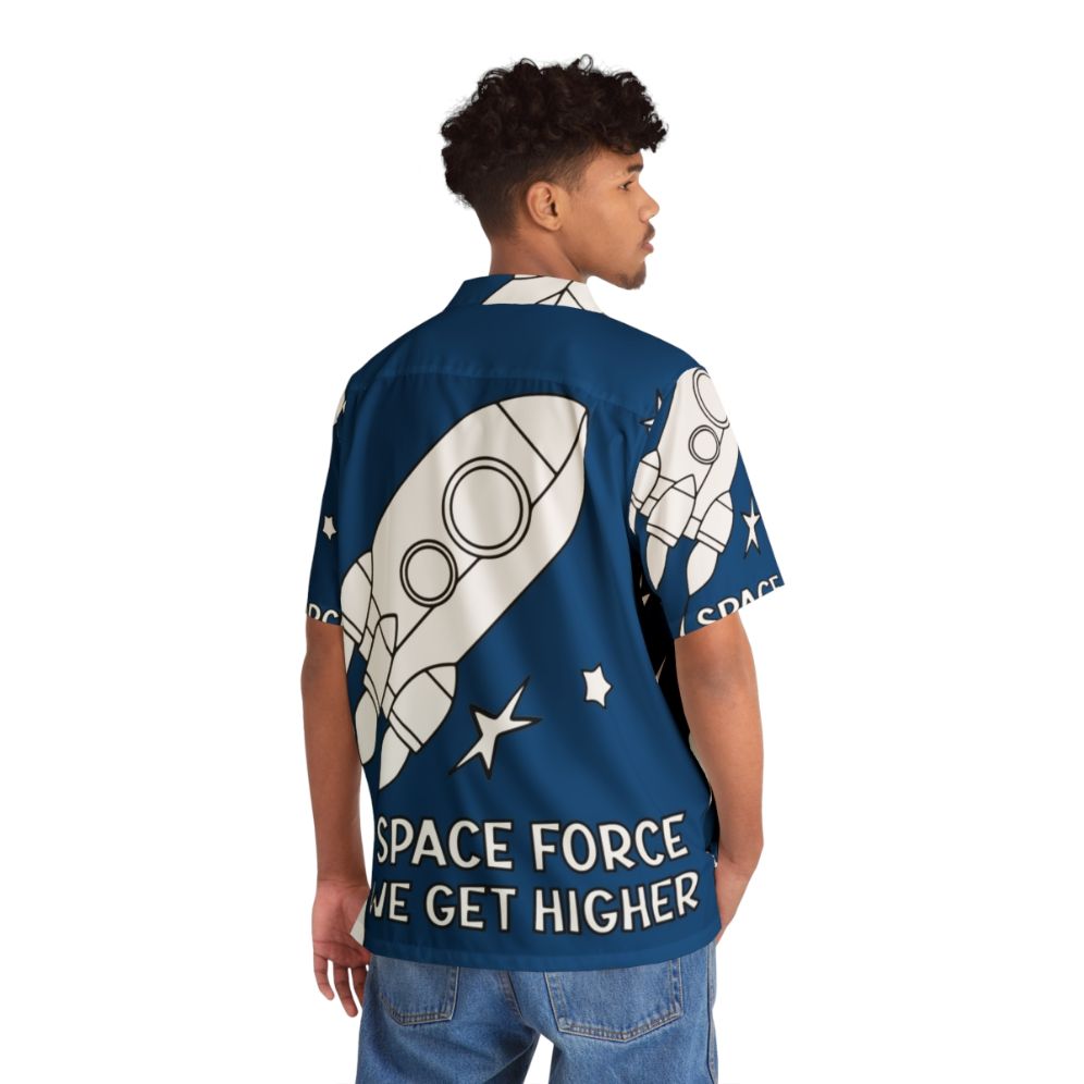 Stranger Things Space Force Hawaiian Shirt with Outer Space and Sci-Fi Design - People Back