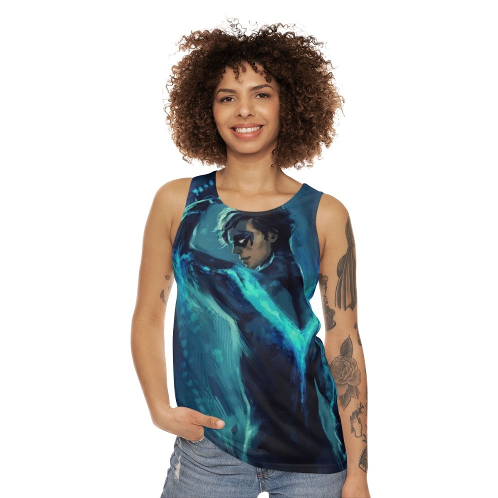 Nightwing superhero unisex blue tank top - women