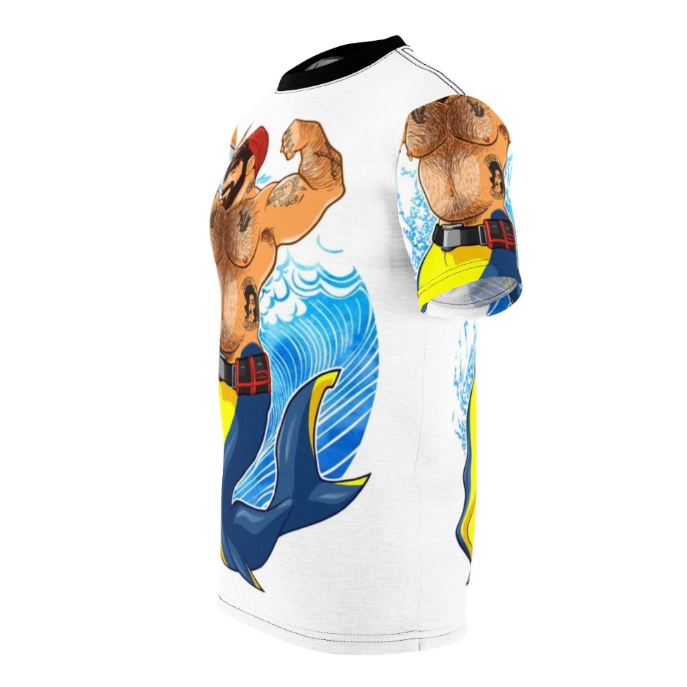 Colorful AOP T-shirt design featuring scuba diving and bears, perfect for the gay community - men left