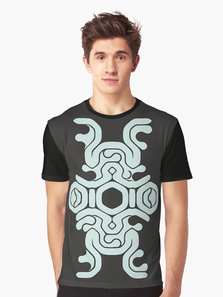 Graphic t-shirt featuring Wander's mantle or cloak from the video game Shadow of the Colossus - Men