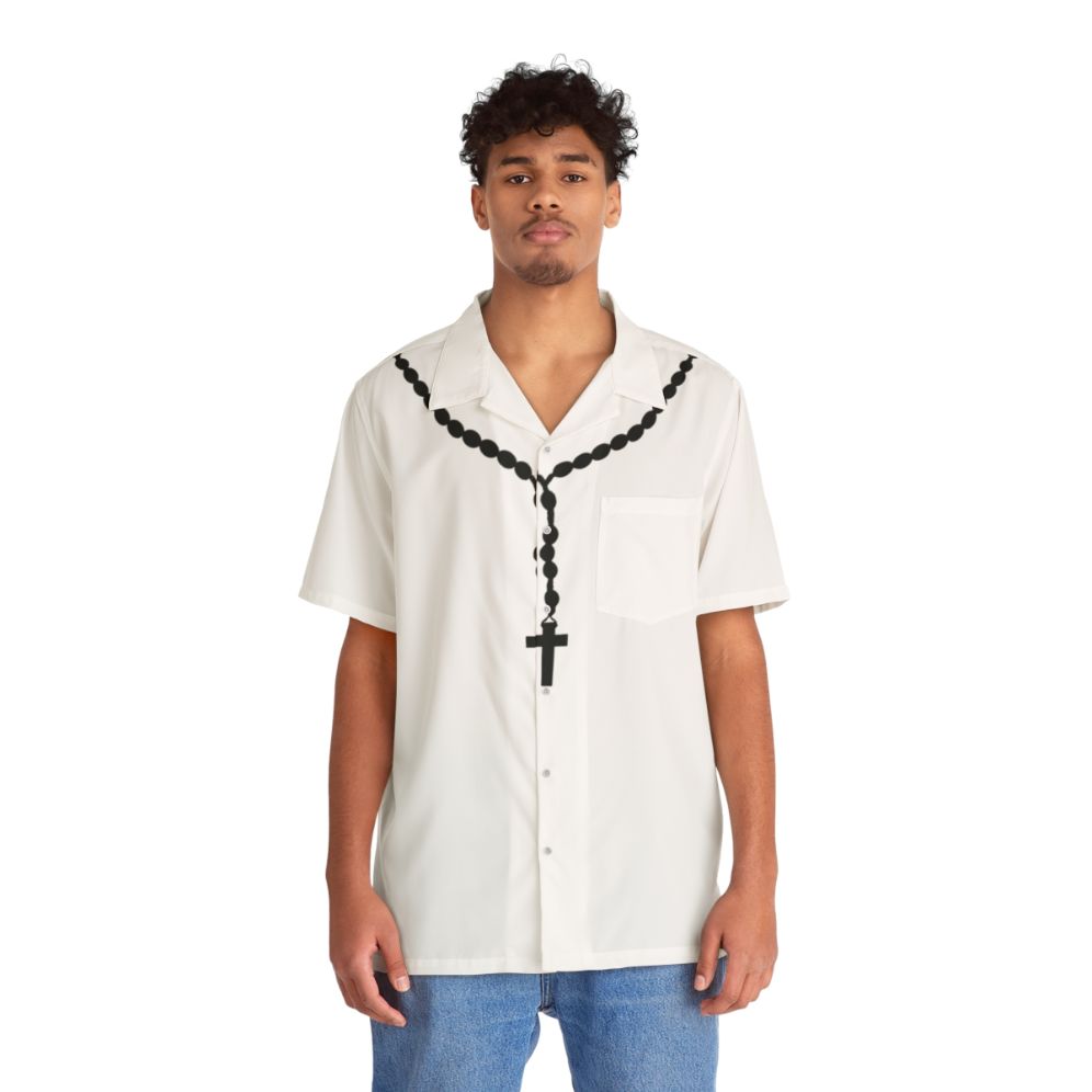 Black Rosary Beads Hawaiian Shirt - People Front