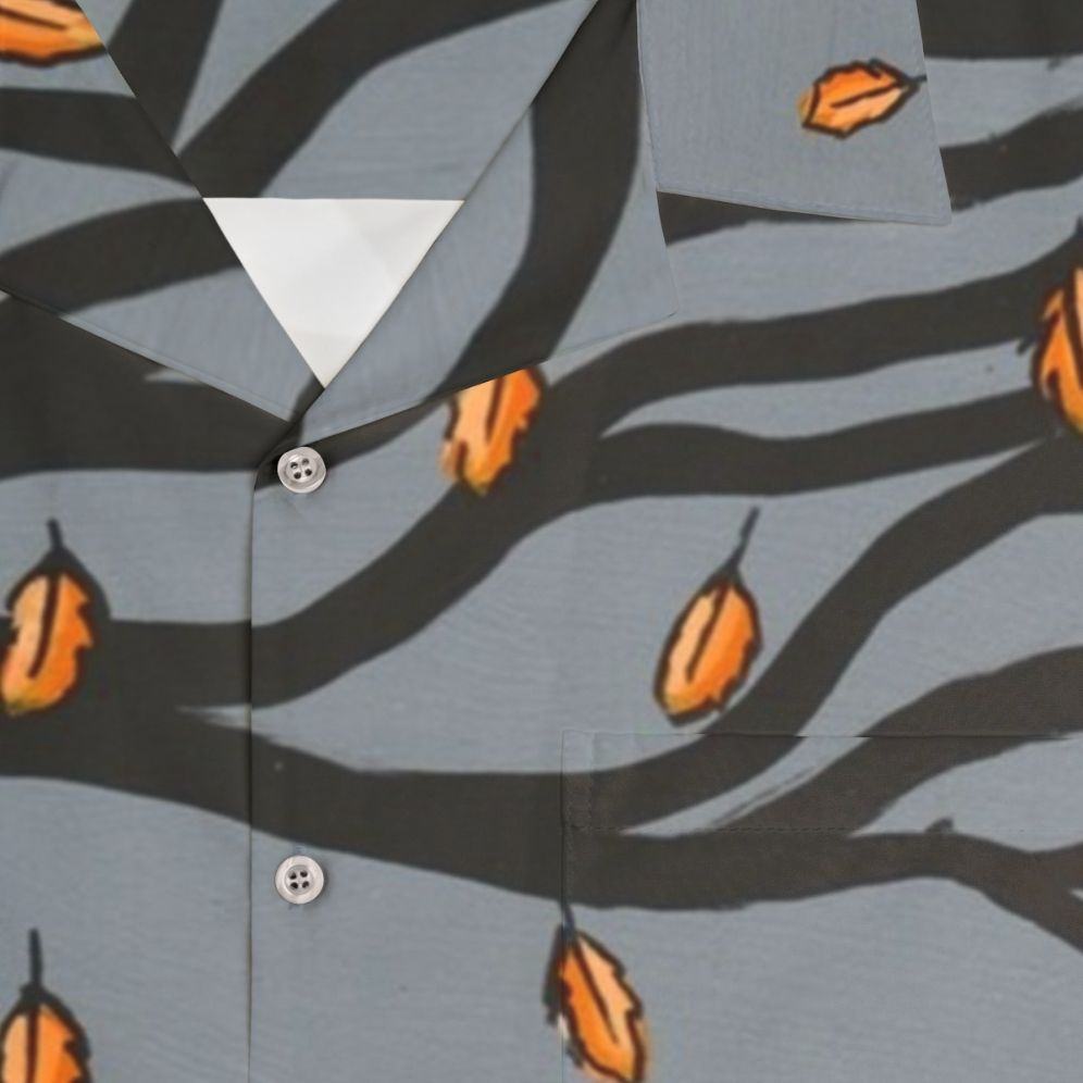 Autumn Tuxedo Cat Hawaiian Shirt - Detail