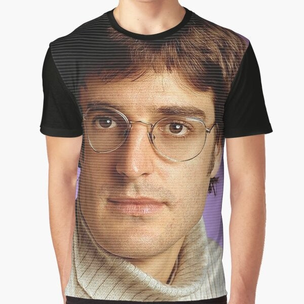 Retro Louis Theroux Graphic T-Shirt with All Over Print Design