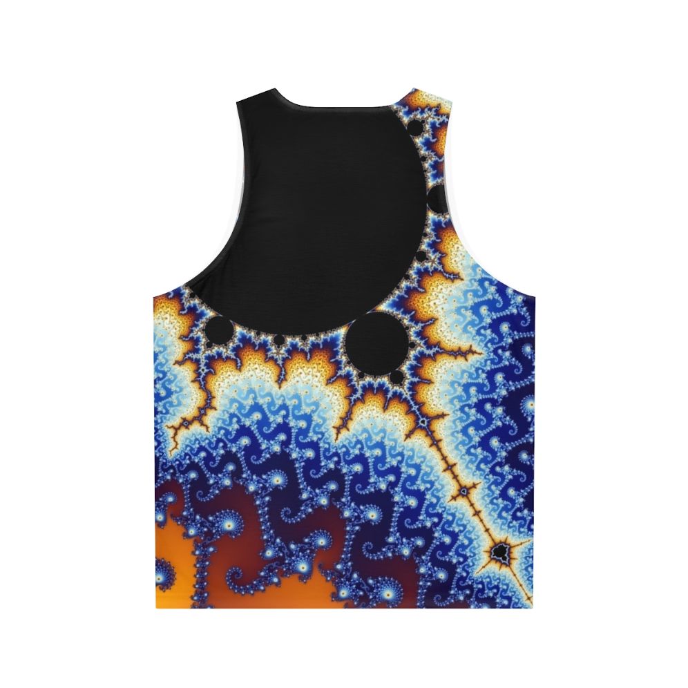 Mandelbrot set unisex tank top with vibrant geometric fractal design - Back