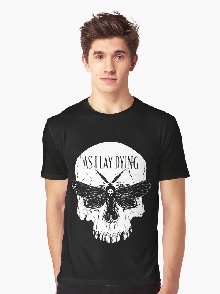 Awakened I Lay Dying metalcore butterfly graphic t-shirt - Men