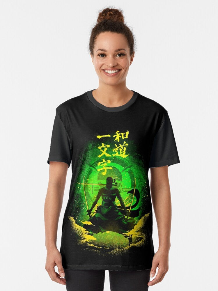 Roronoa Zoro anime character graphic design on a t-shirt - Women