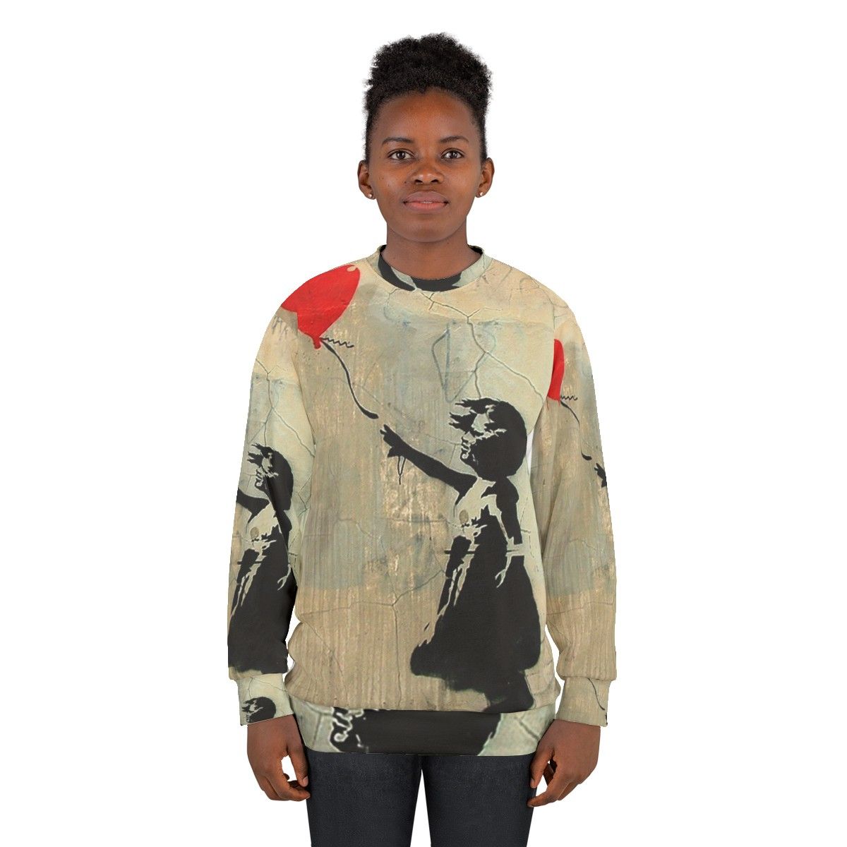 Banksy-inspired red heart balloon women's sweatshirt - women