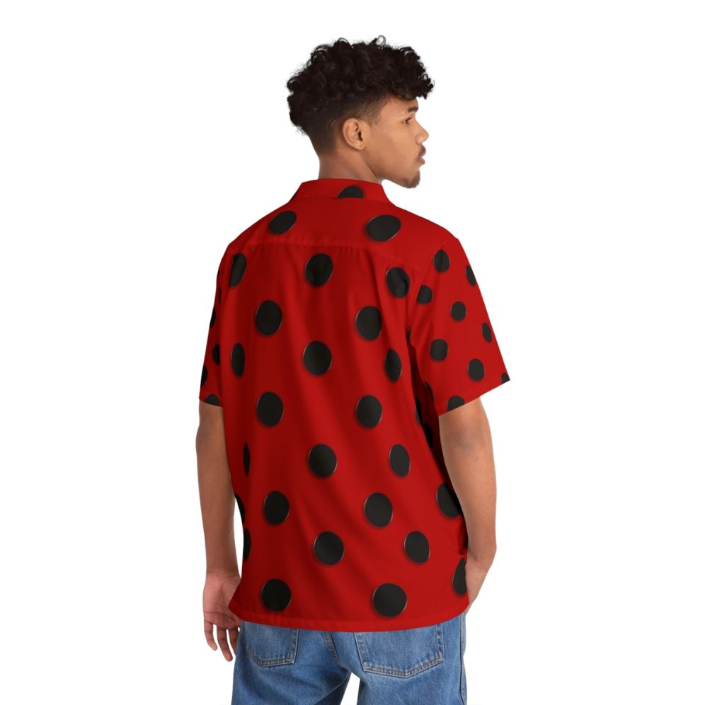 Charming ladybug Hawaiian shirt with vibrant floral print - People Back