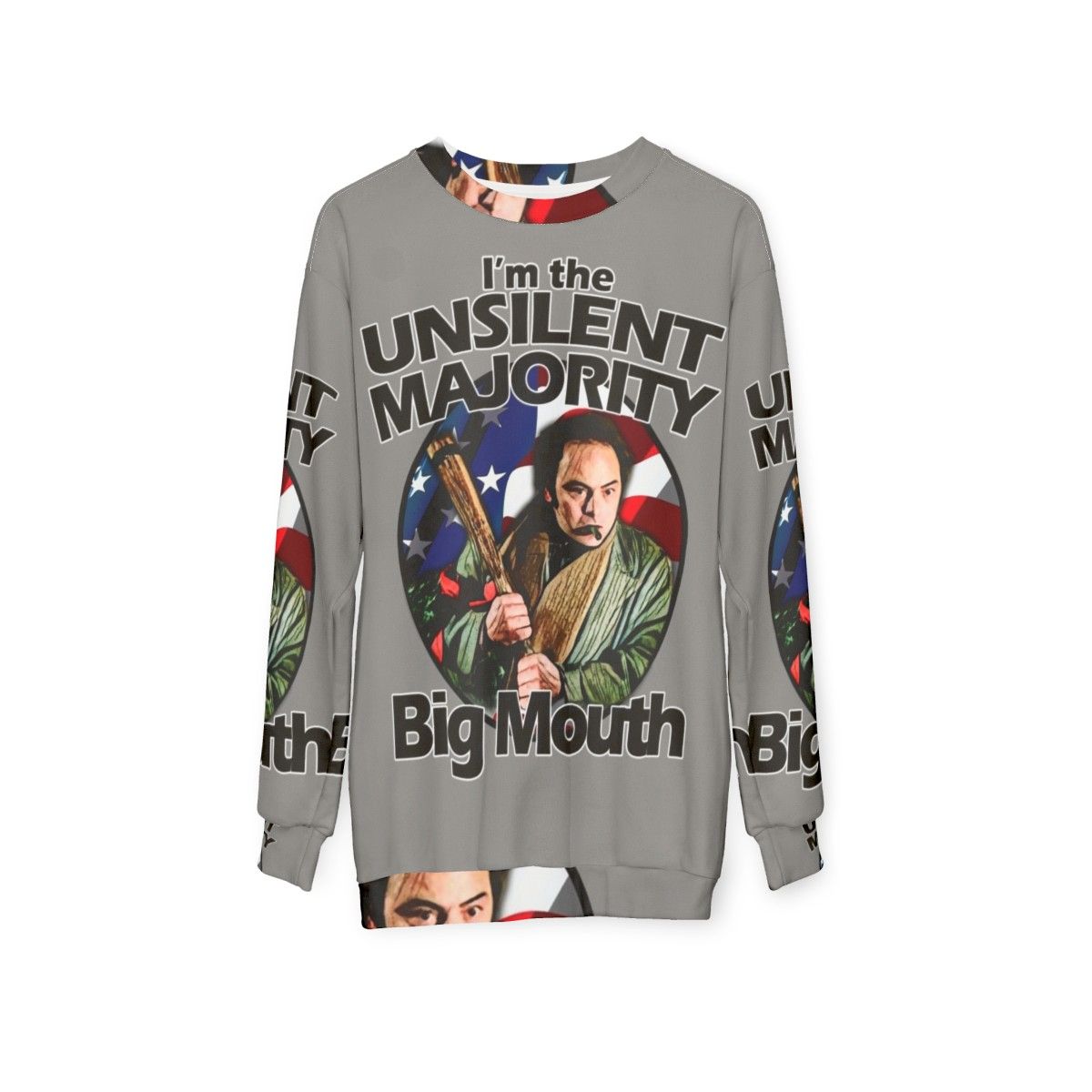 "Unsilent Majority Big Mouth Rocky Movie Sweatshirt" - hanging