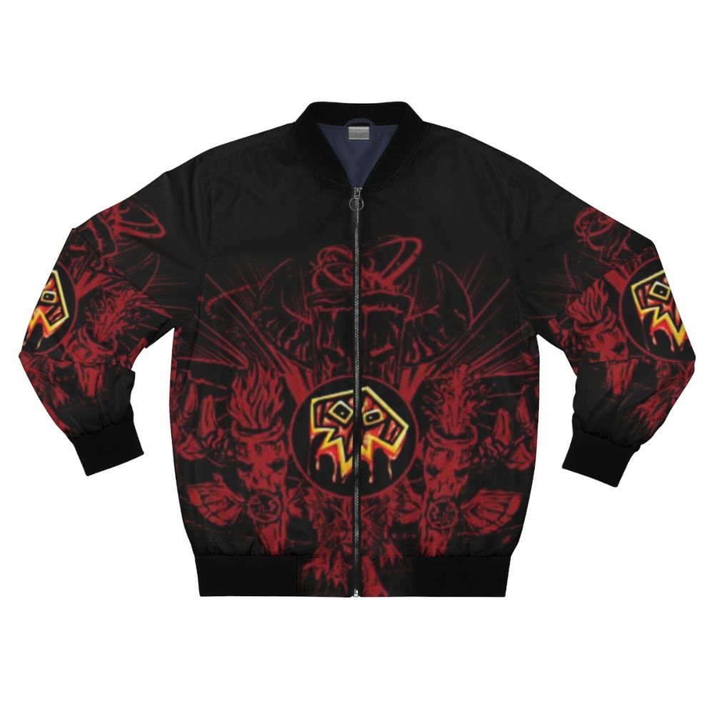 Shaman logo bomber jacket with a bold graphic design