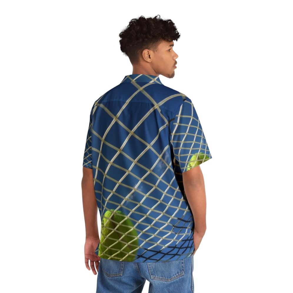 Tropical Tennis Hawaiian Shirt with Tennis Ball Print - People Back