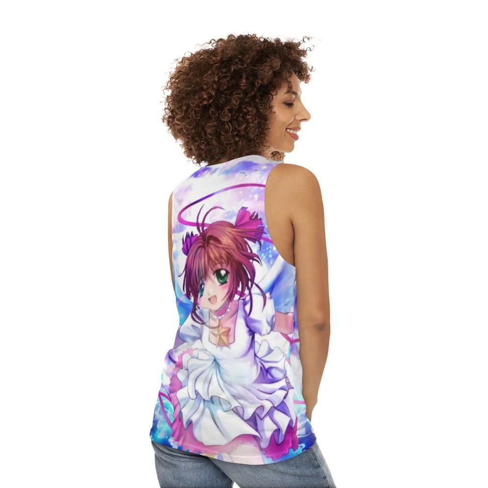 Sakura Themed Unisex Anime Tank Top - women back