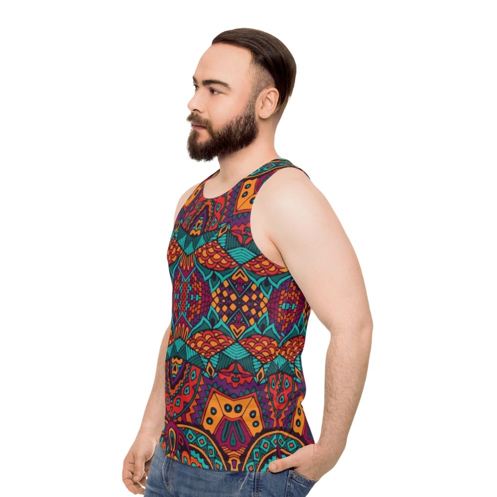 Tribal vintage ethnic pattern unisex tank top - men side