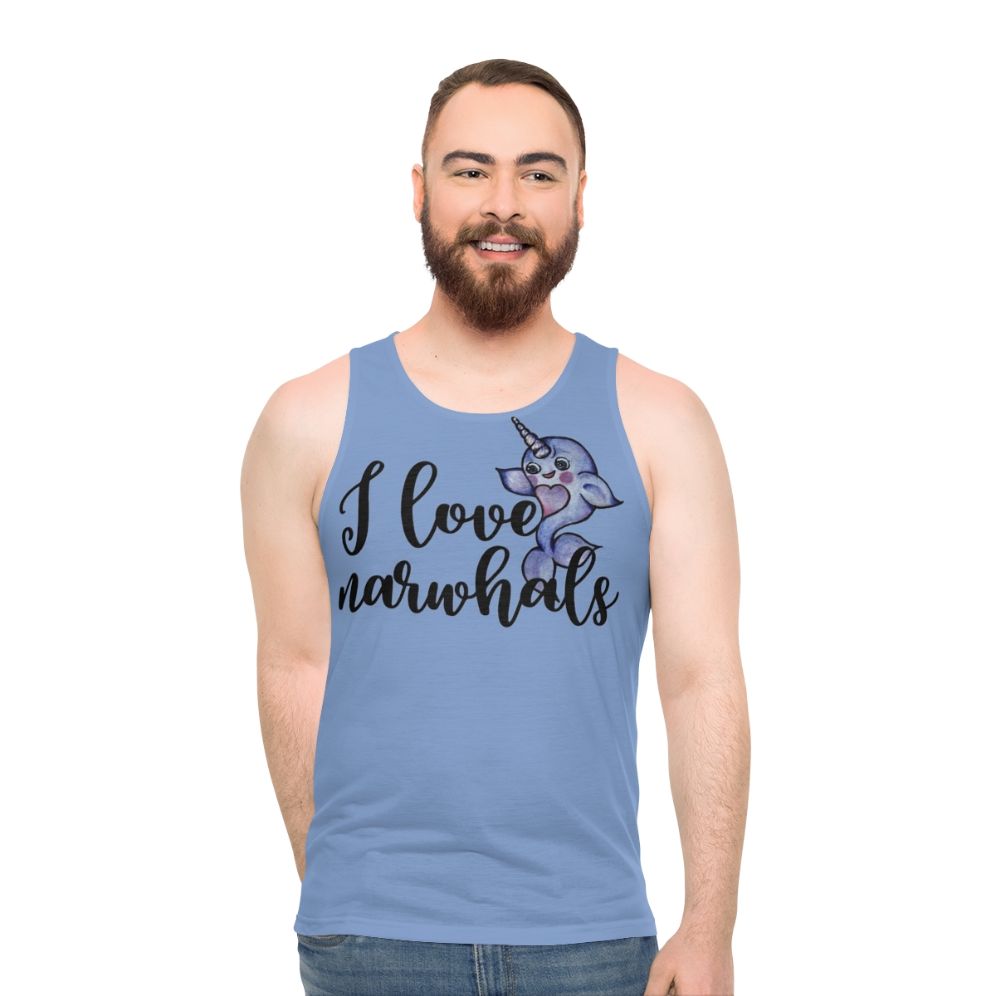 I Love Narwhals Unisex Tank Top - men