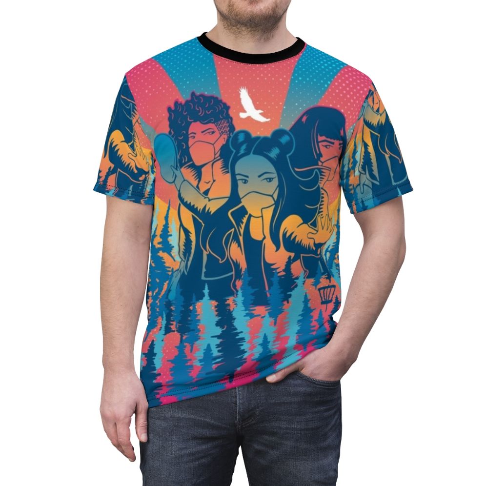 Vibrant graphic tee featuring the "RPM Summer Furies" art design - men front