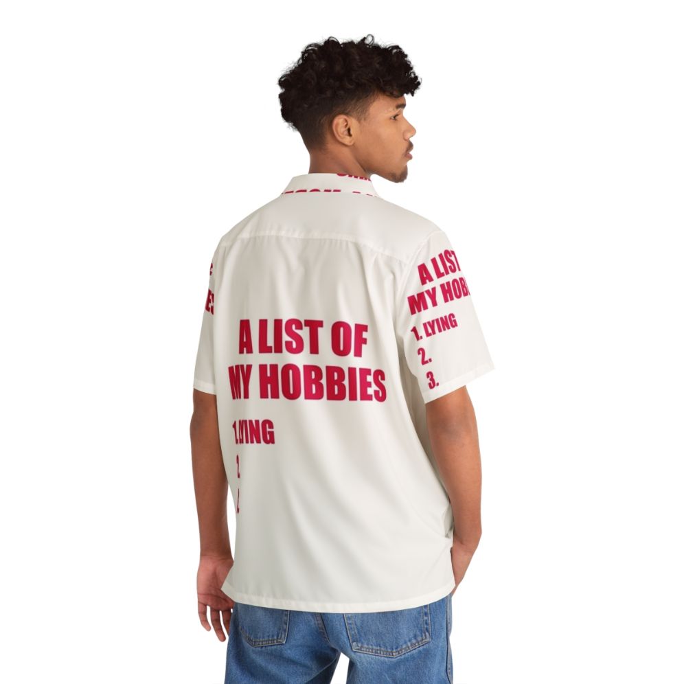 Hawaiian shirt with a list of hobbies print - People Back