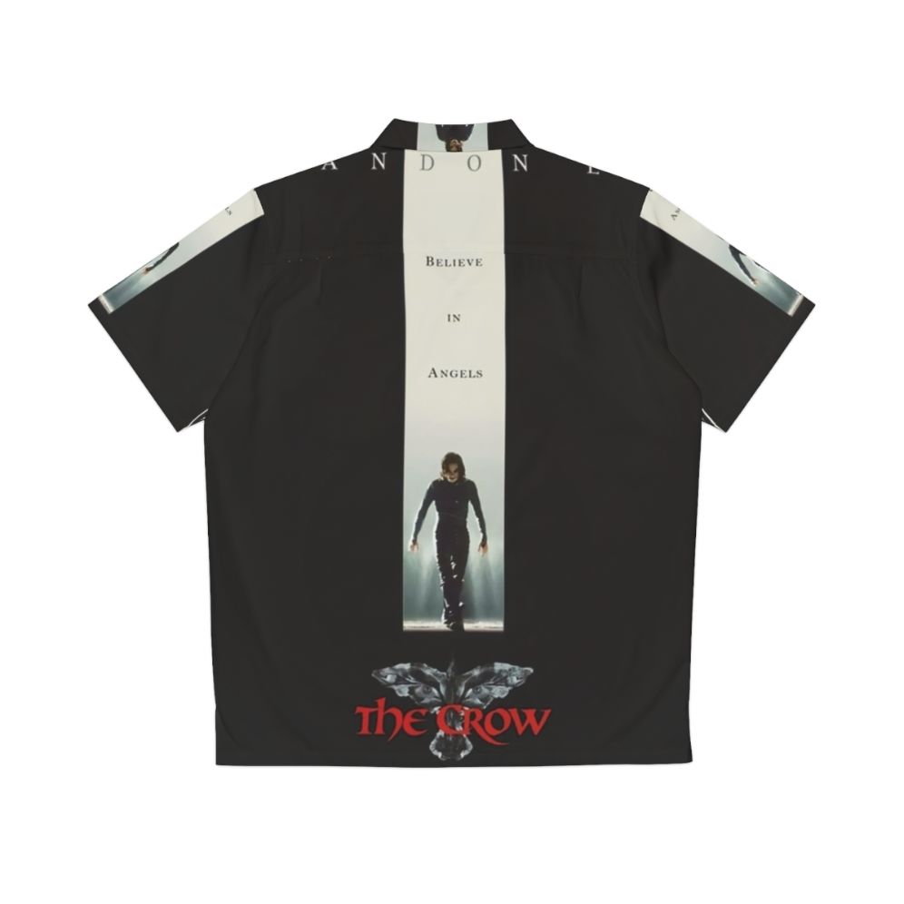 The Crow Movie Poster Hawaiian Shirt featuring Brandon Lee as gothic character Eric Draven - Back