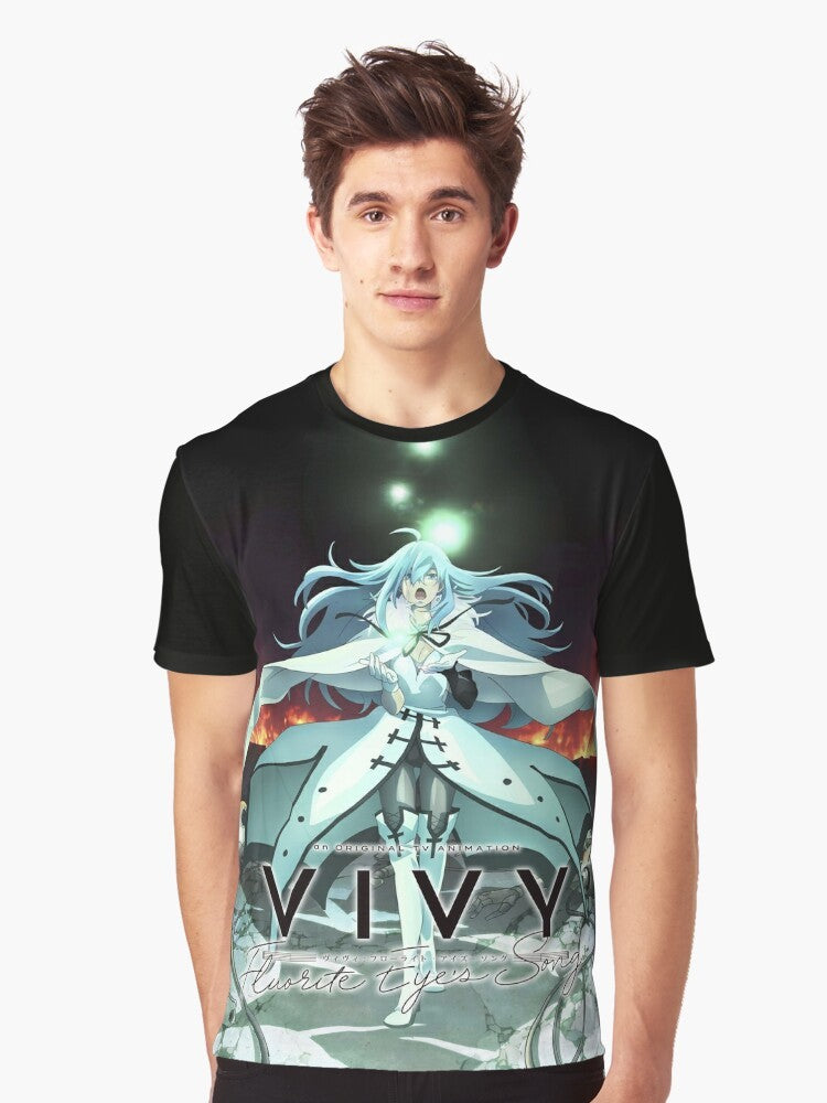 Vivy: Fluorite Eye's Song anime-inspired graphic t-shirt with characters from the show - Men