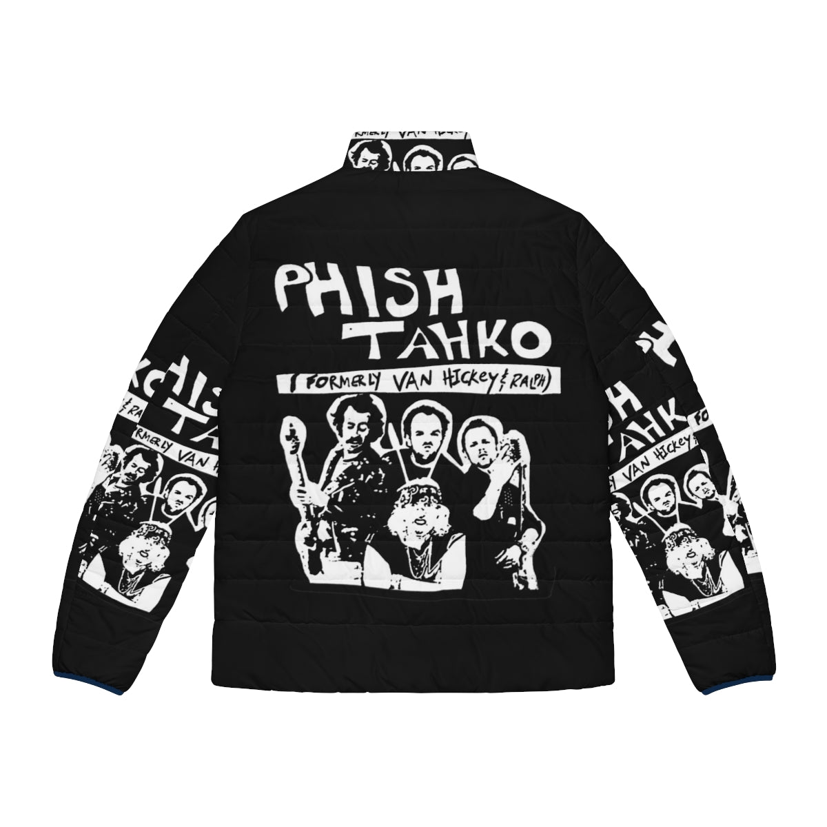 Stylish Phish puffer jacket featuring the band's iconic Tahko poster design - Back