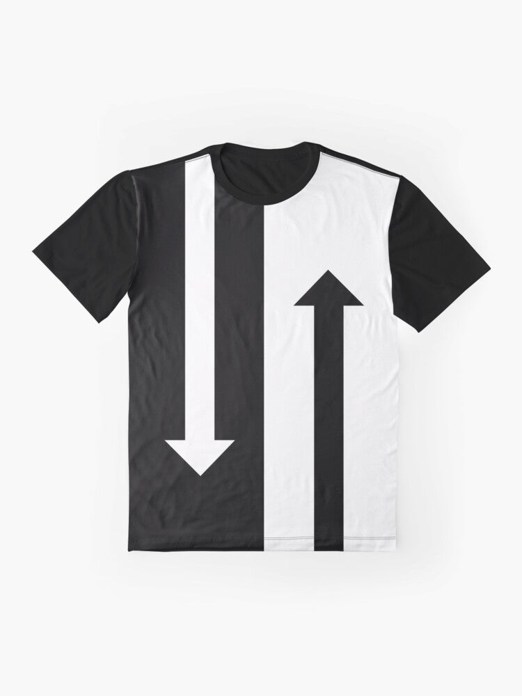 Mod Arrows Graphic T-Shirt with Retro 60s Fashion Design - Flat lay