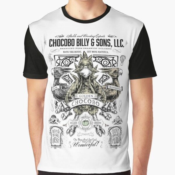 Vintage-style graphic t-shirt featuring Chocobos, a beloved creature from the Final Fantasy video game series.