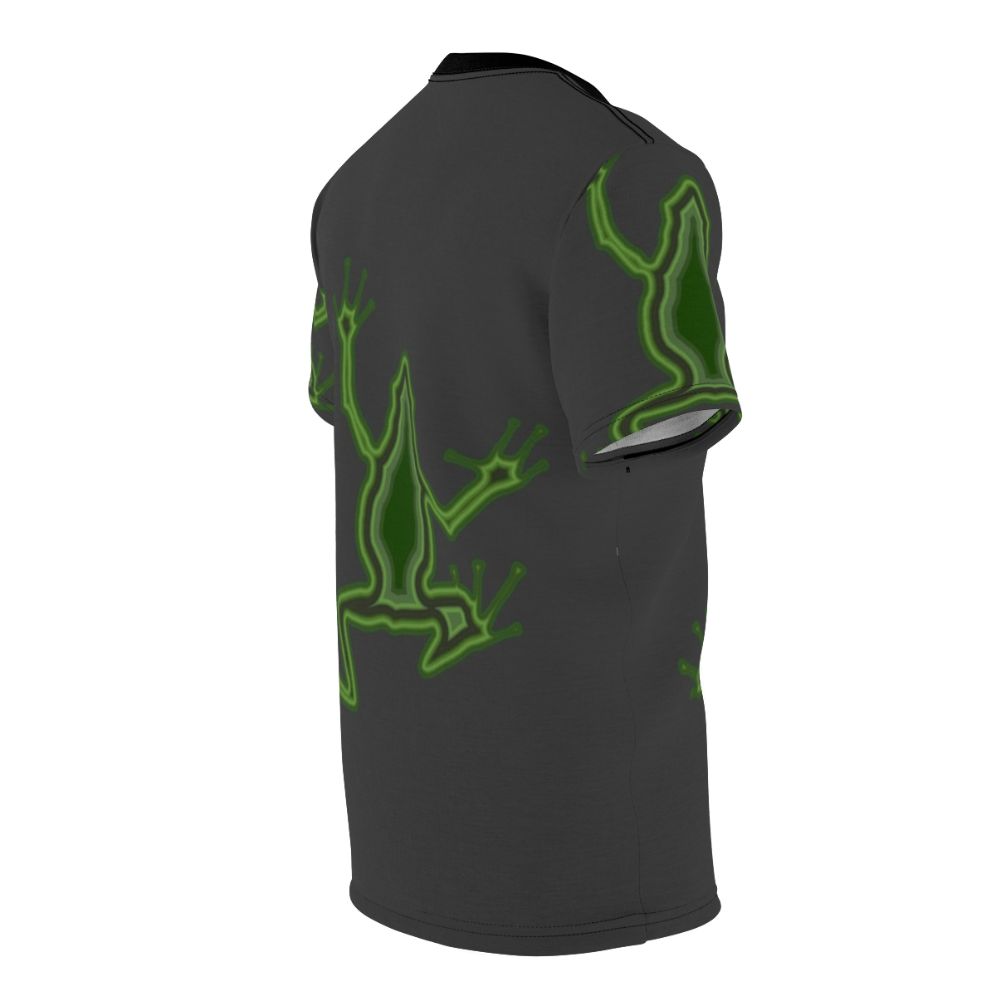 Vibrant T-shirt design featuring a colorful frog, representing legendary animals and nature - men right