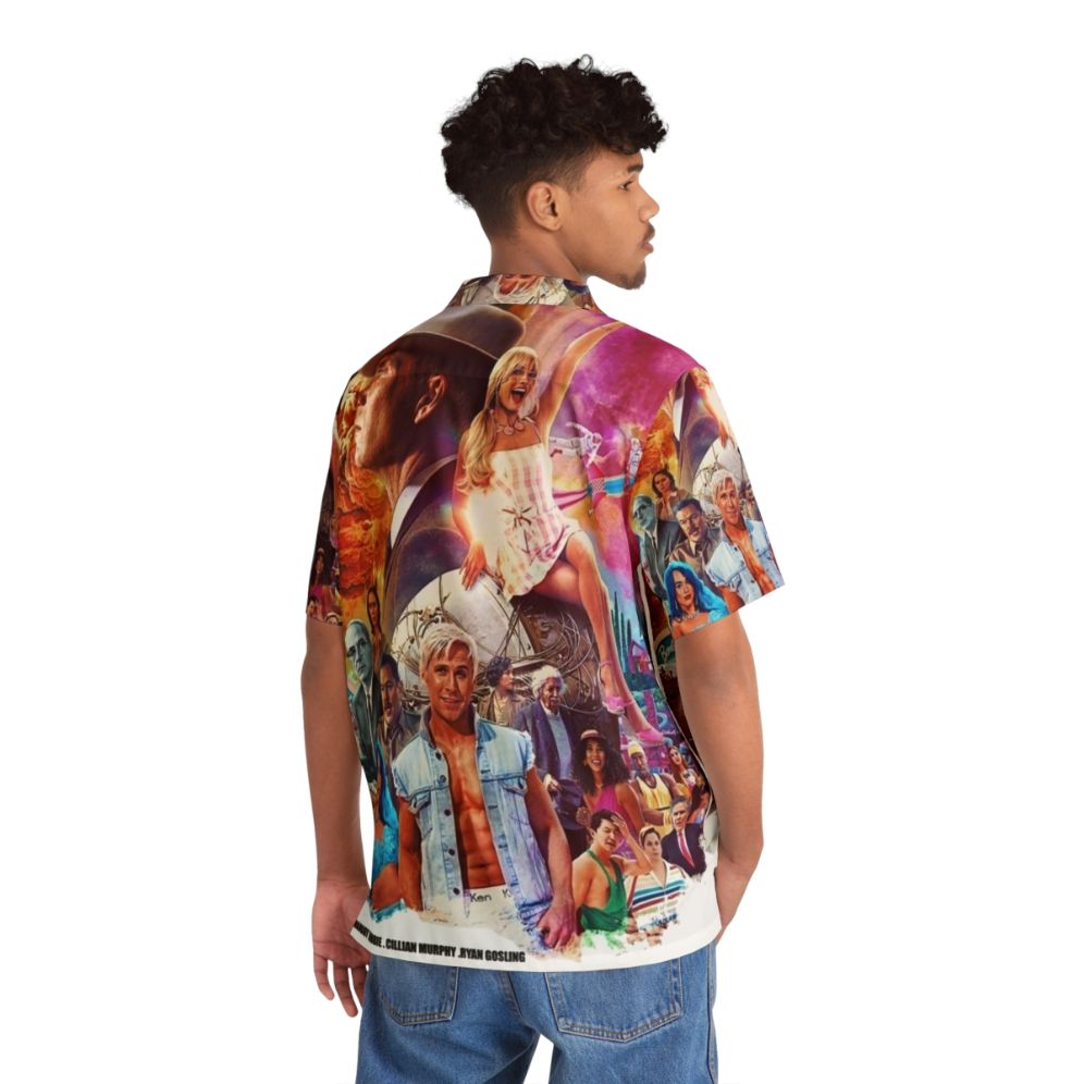 Barbenheimer 2023 Hawaiian Shirt with Retro Tropical Prints and Nuclear Explosion Motifs - People Back