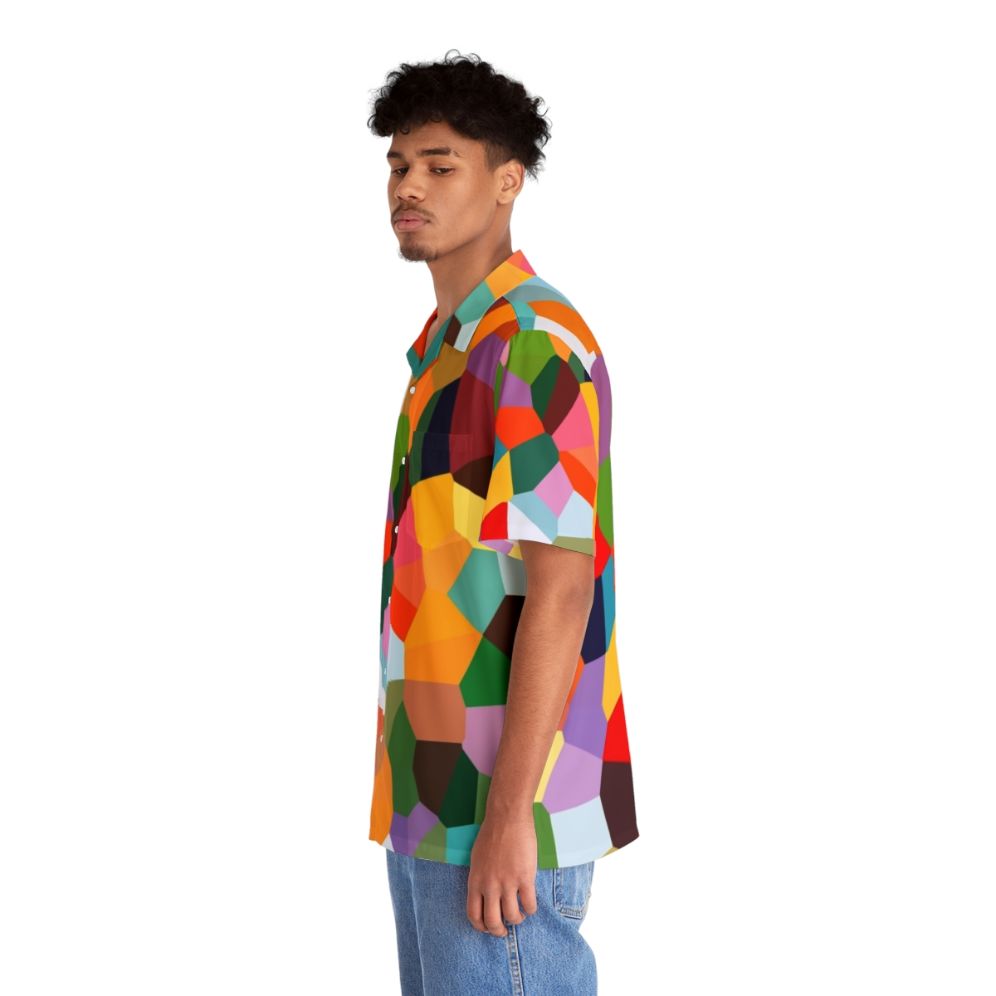 Voronoi Hawaiian Shirt featuring vibrant colors and patterns - People Left