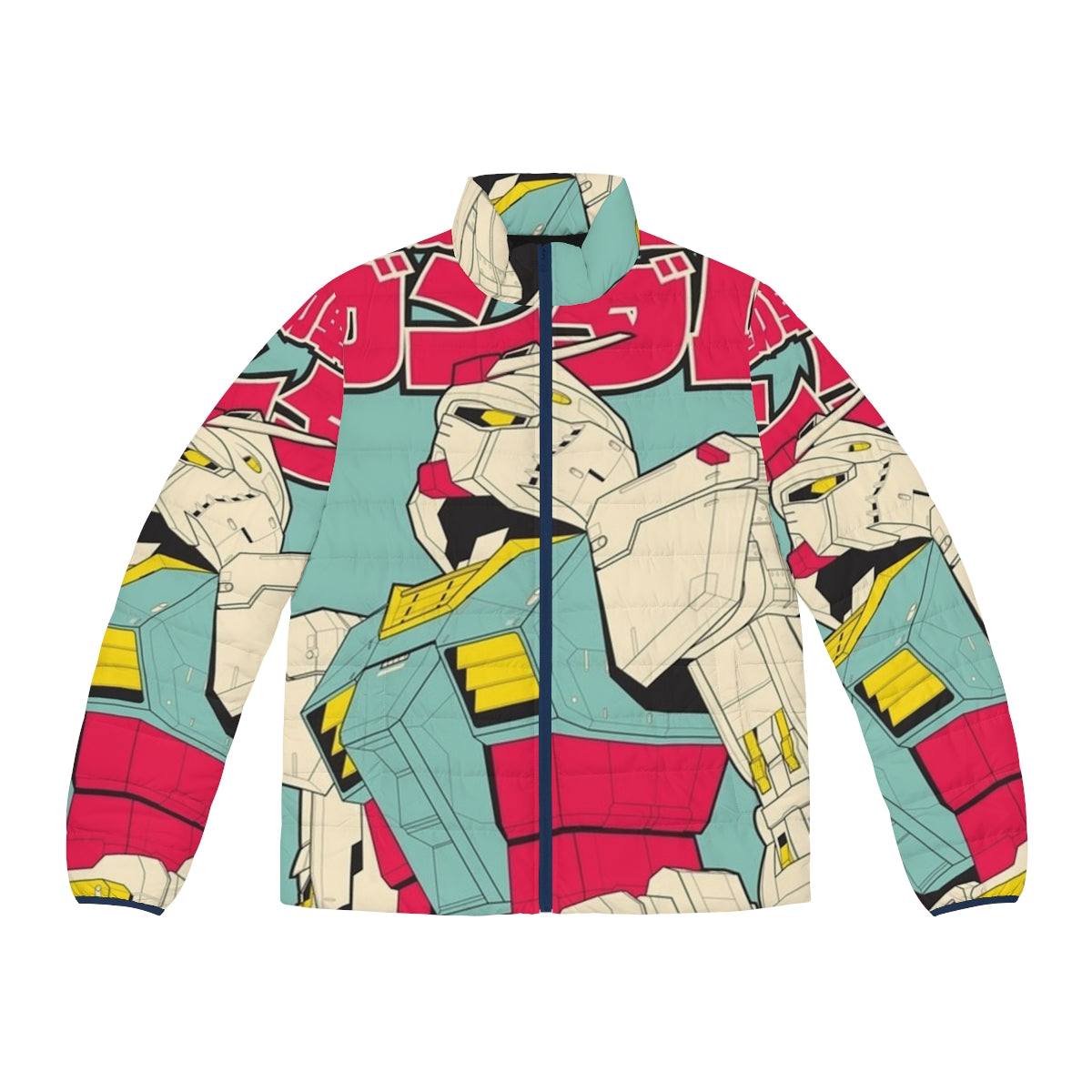 Gundam-Inspired Puffer Jacket, Anime-Style Mecha Fashion