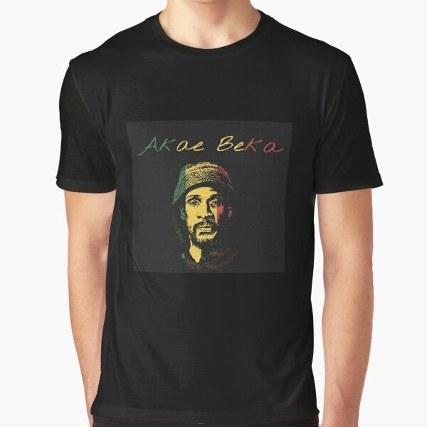 Akae Beka flag graphic t-shirt with reggae and rastafarian design