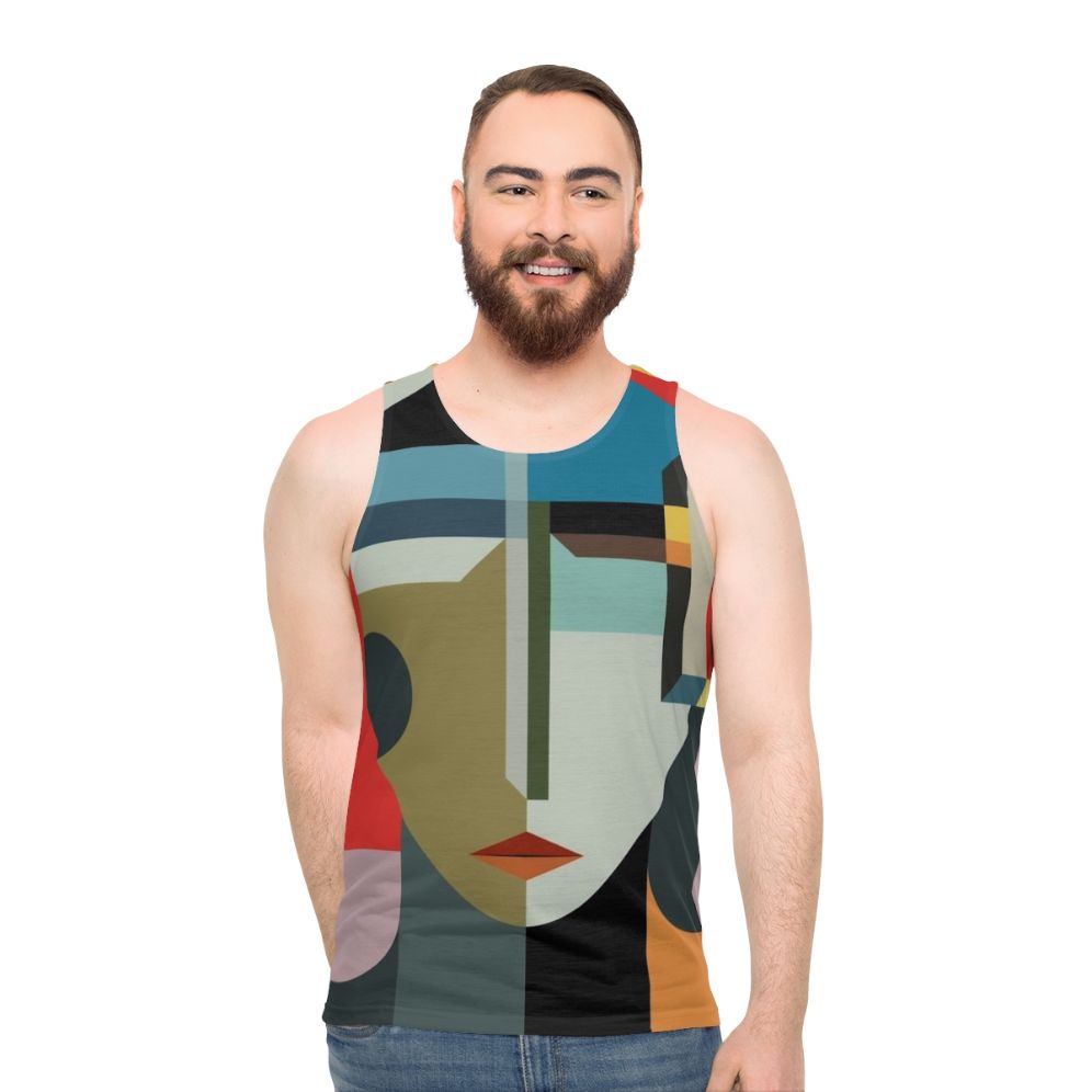 Faceless woman abstract futuristic vintage tank top - men