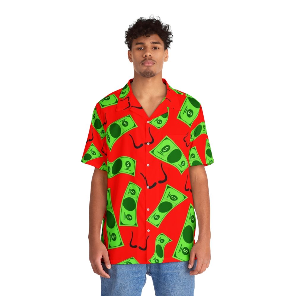 Money Heist Dollars Hawaiian Shirt with Colorful Pattern - People Front