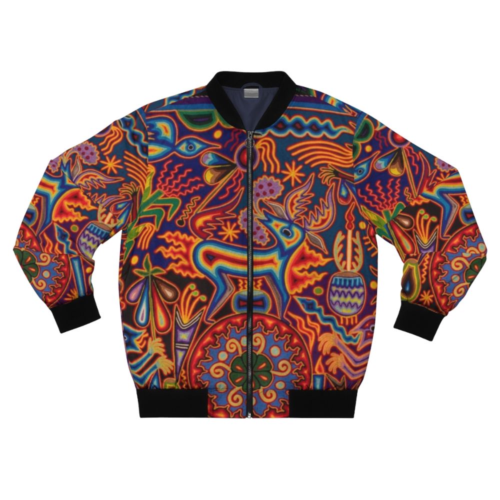 Huichol Bomber Jacket - Vibrant Mexican-Inspired Design