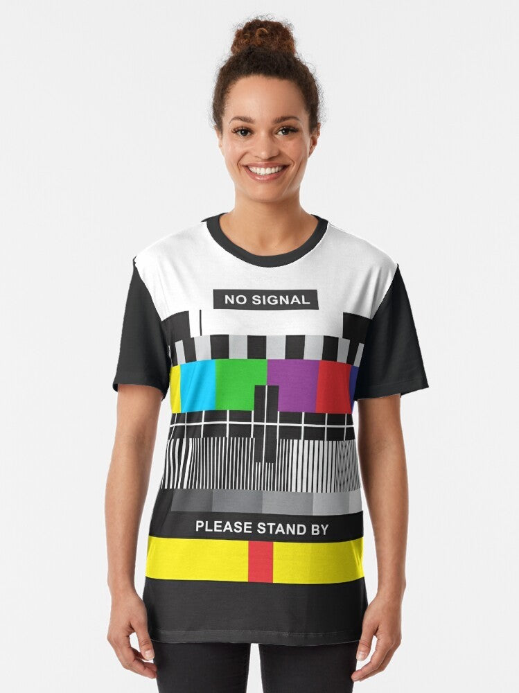 Retro TV No Signal Graphic T-Shirt - Women