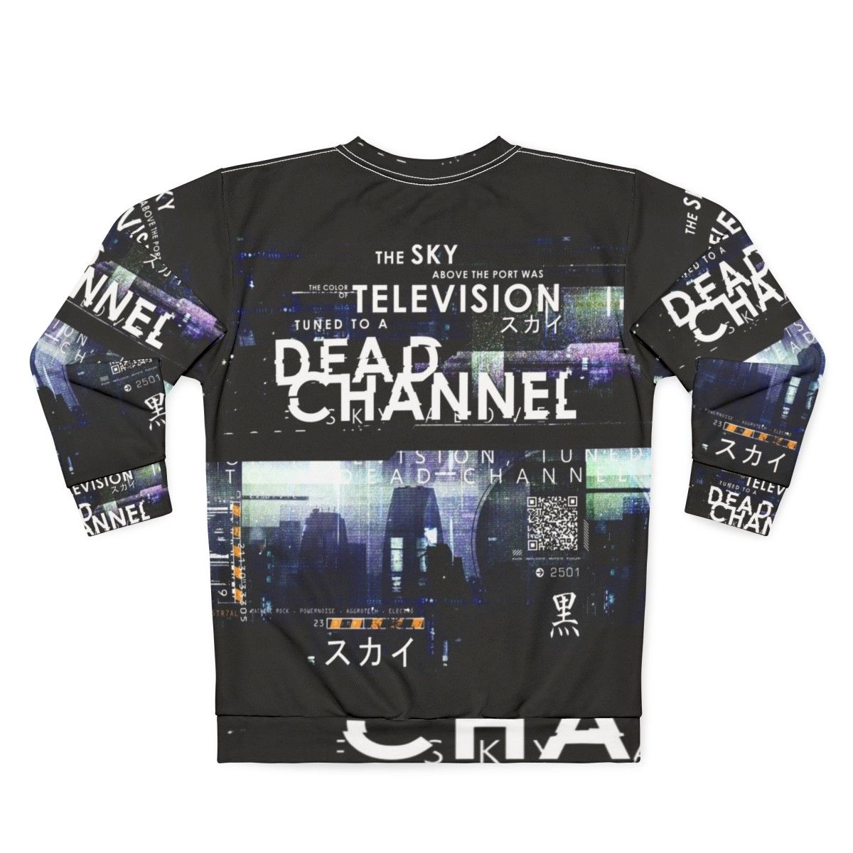 Dead Channel Cyberpunk Sweatshirt with Sci-Fi and Tech Inspired Design - Back