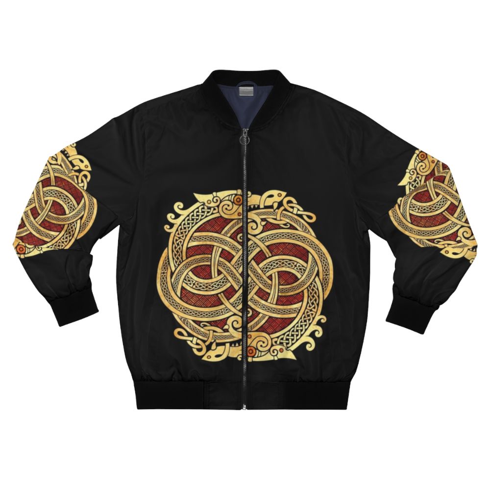 Celtic dragon design on a bomber jacket