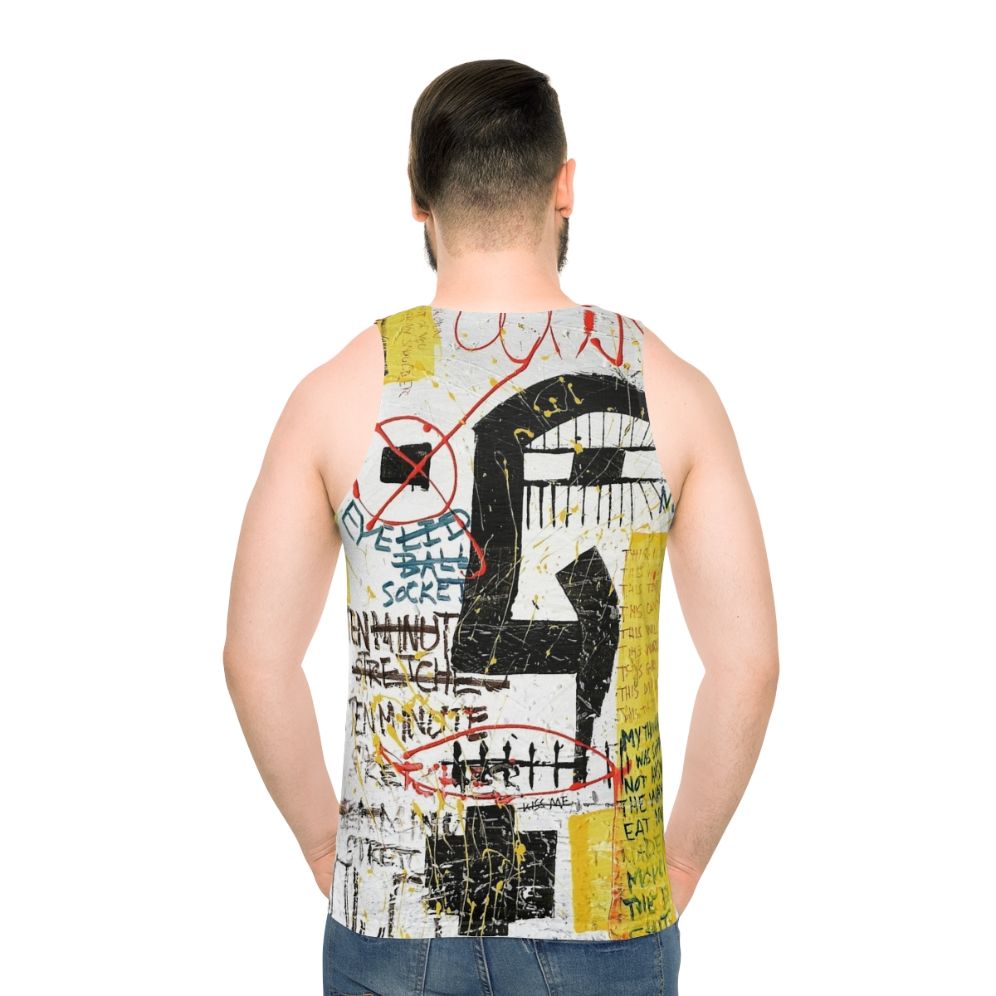 Alive Unisex Abstract Art Tank Top - men back