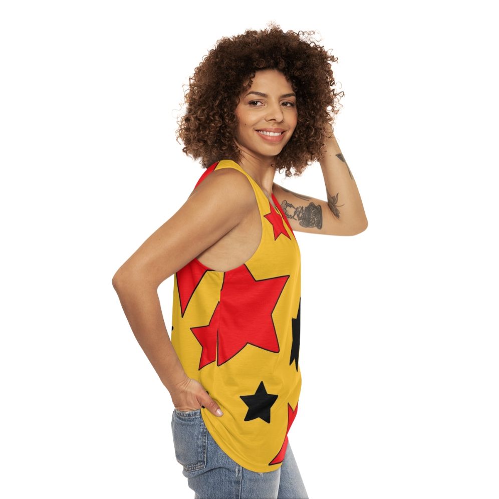 Wizard stars unisex tank top with pop art and underground comic influences - women side