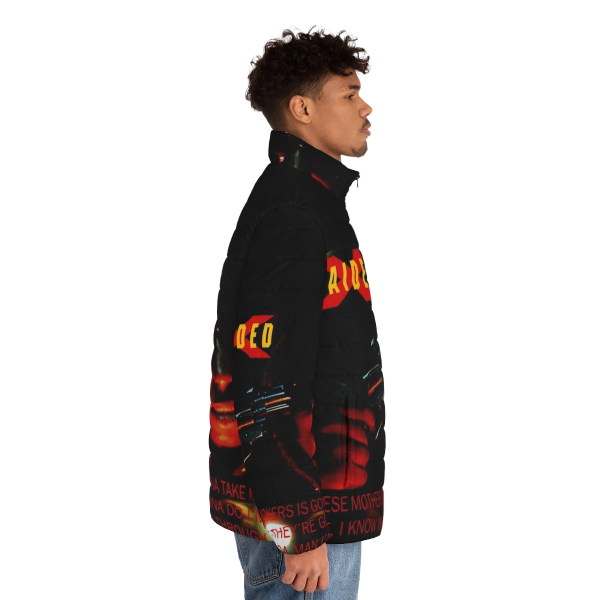 X Raided Puffer Jacket - Hip Hop Inspired Urban Fashion Streetwear - men side right