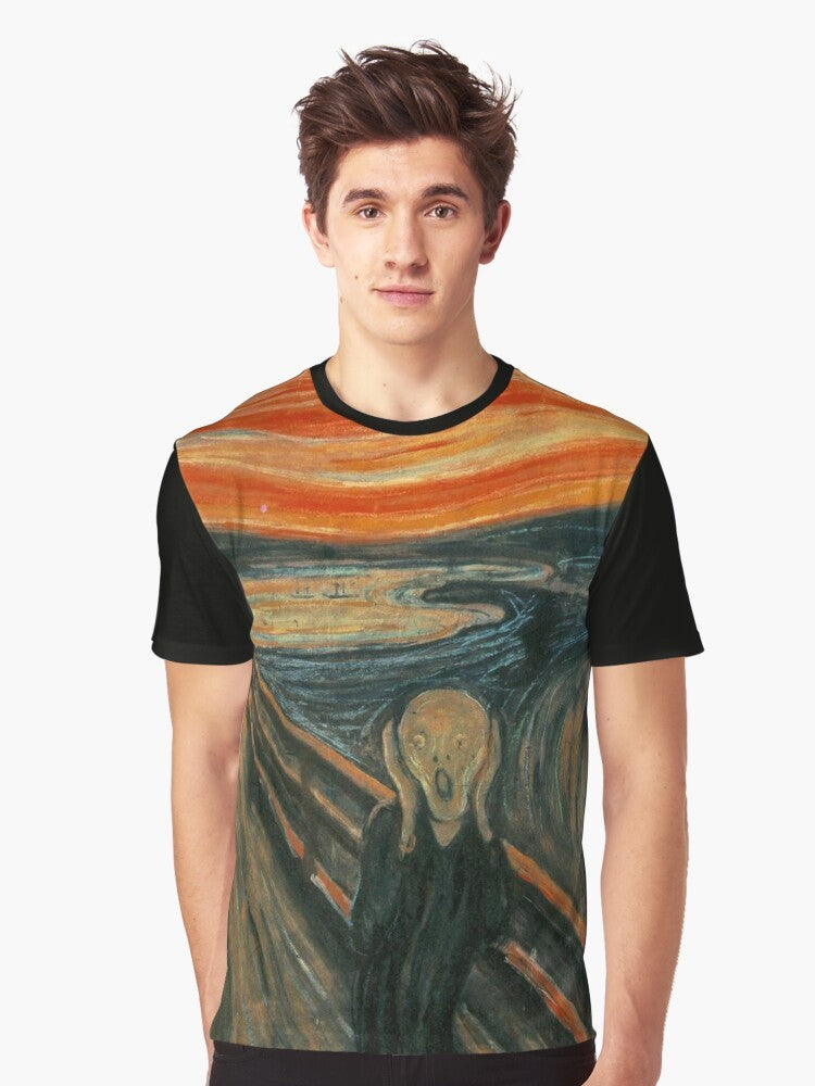 Graphic t-shirt featuring "The Scream" painting by Edvard Munch - Men