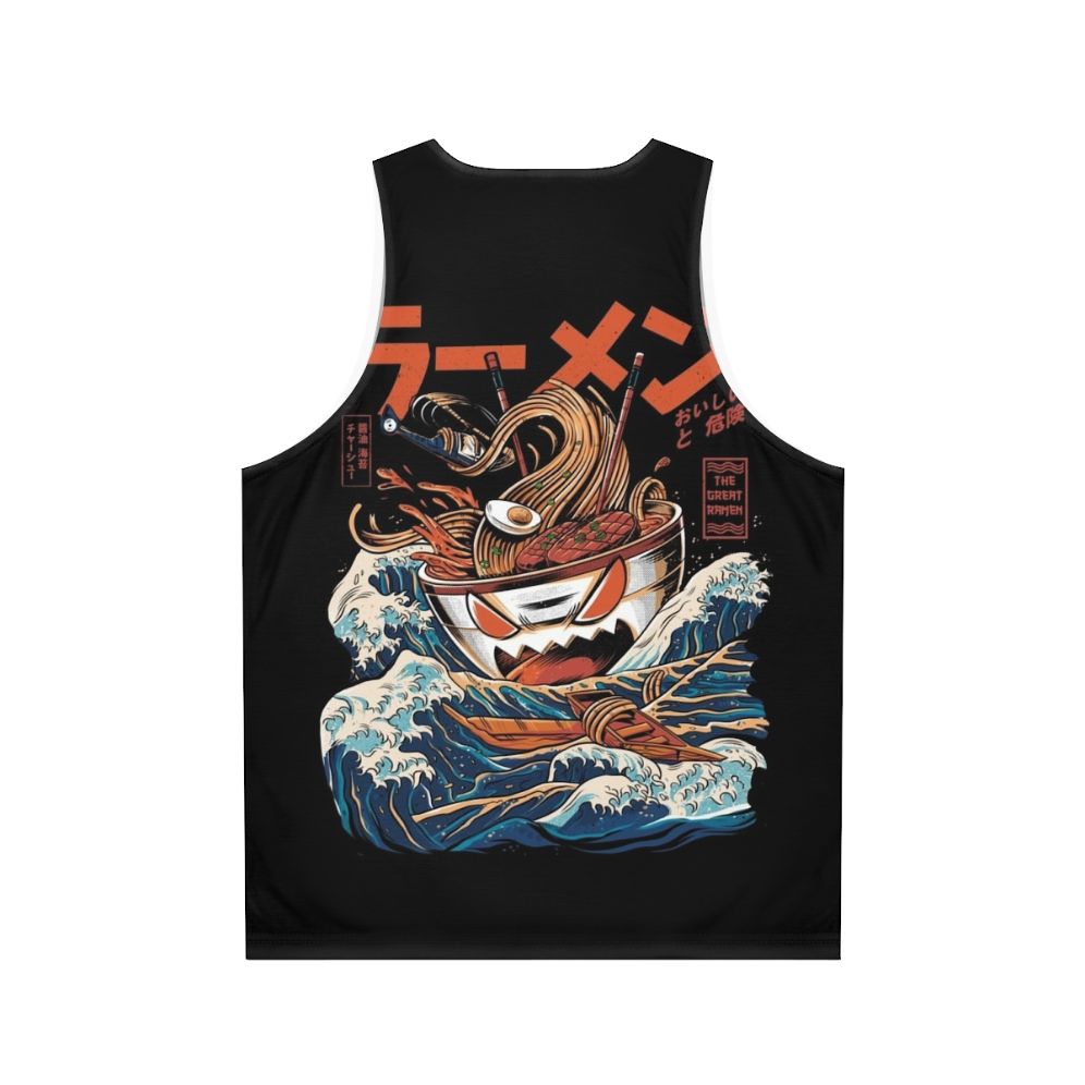 Unisex anime ramen kaiju tank top - Back