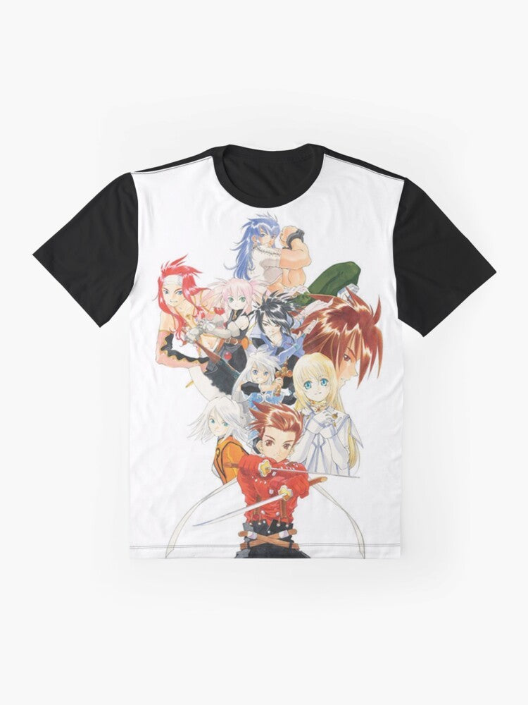 Tales of Symphonia graphic t-shirt featuring the coverart design without any logos - Flat lay