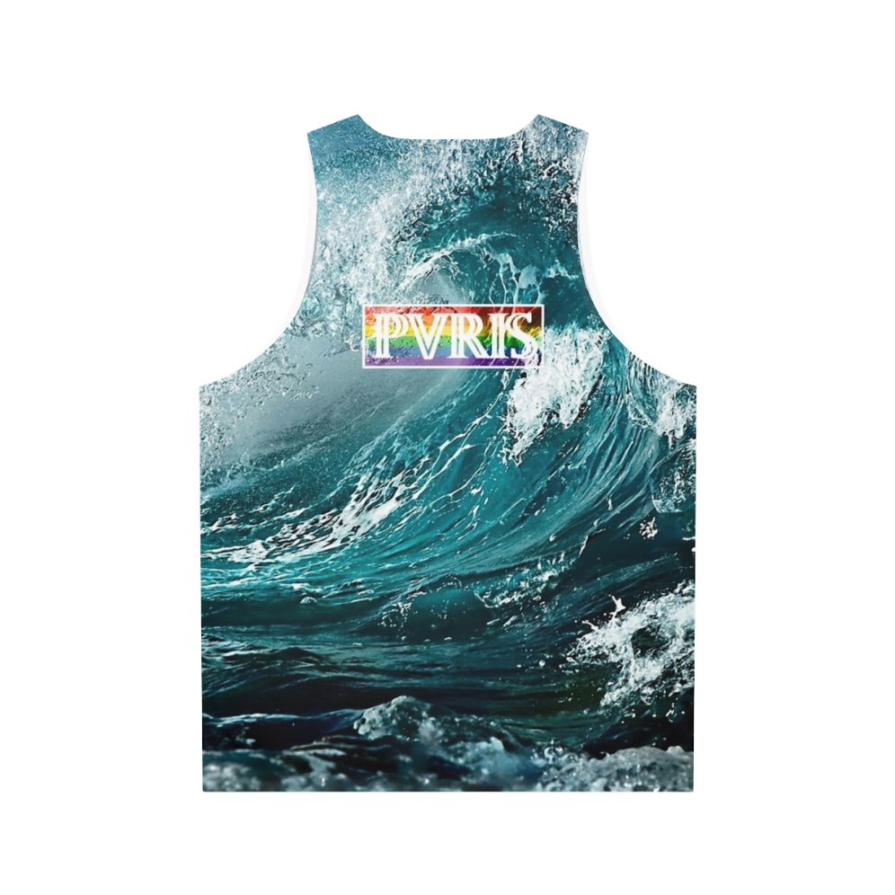 PVRIS Unisex Tank Top with Band Logo and Rainbow Flag Design - Back