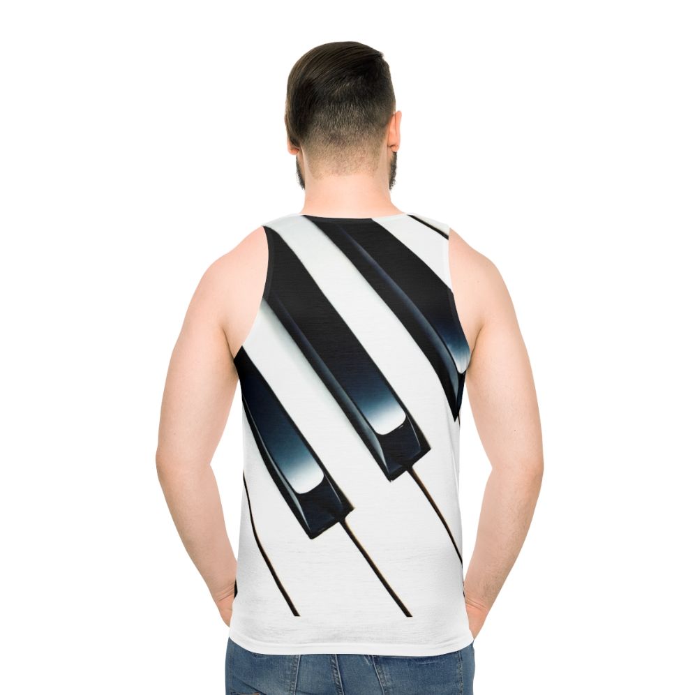 Piano keys abstract art unisex tank top - men back