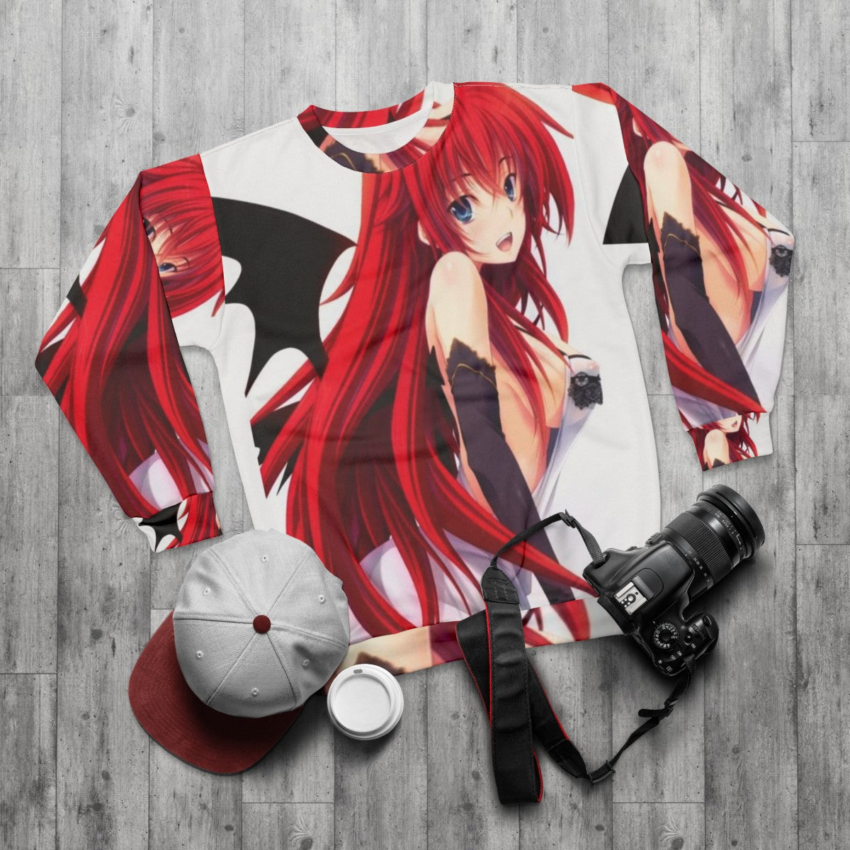 Rias Gremory Anime Sweatshirt - flat lay