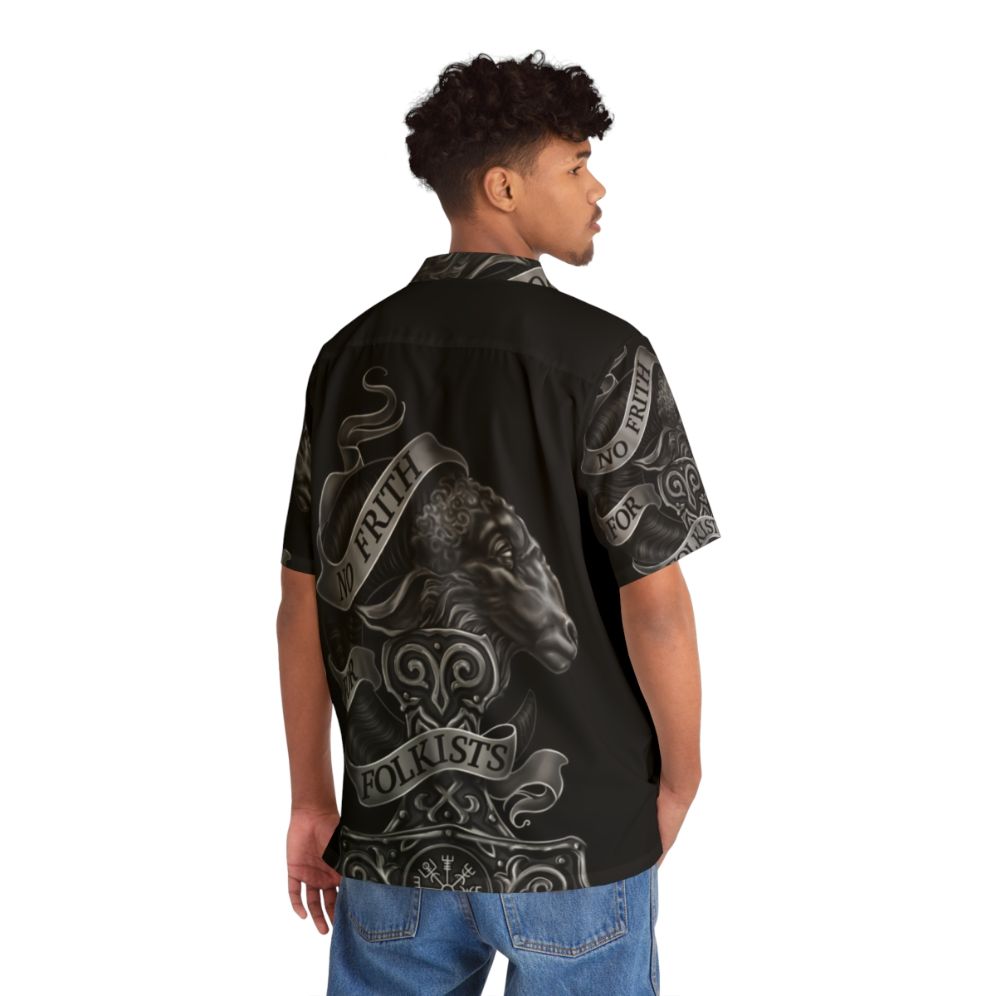 Pagan Hawaiian Shirt with Thor's Hammer and Norse Symbols - People Back