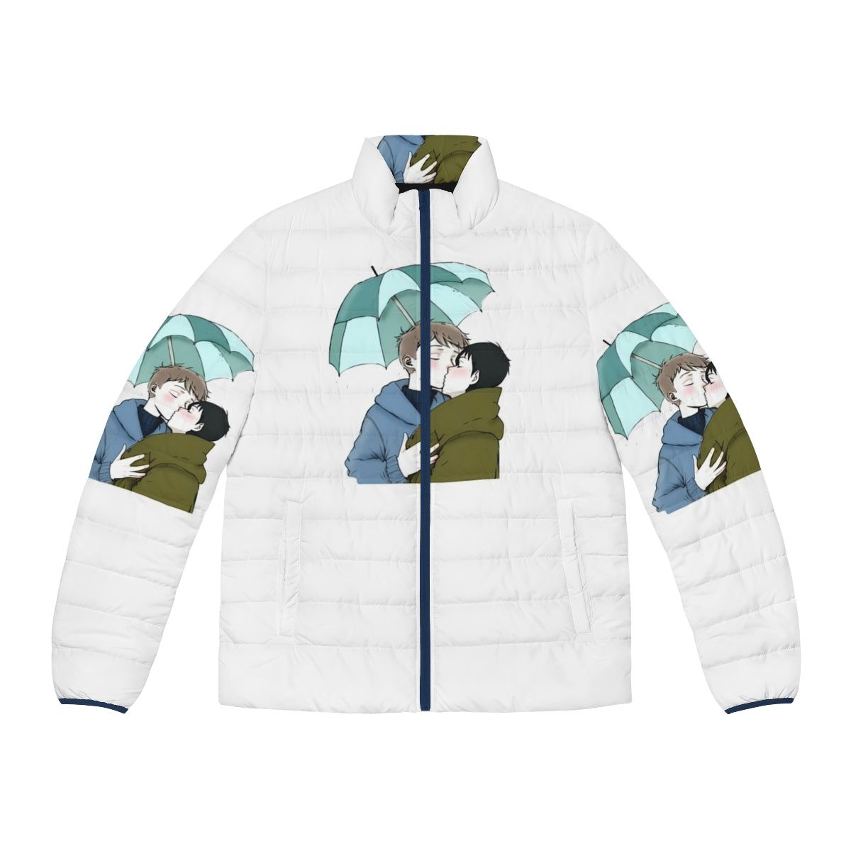 Heartstopper inspired puffer jacket with leaves design